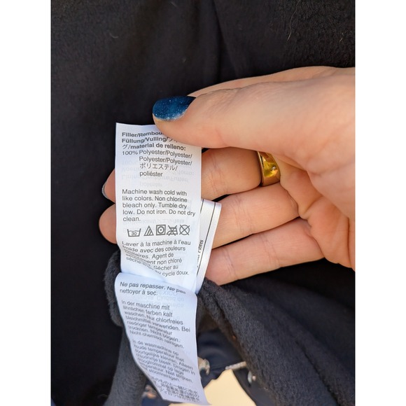 Crewcuts Everyday JCrew Girls Navy and Silver Floral Puffer Coat Size 10 - Picture 7 of 9